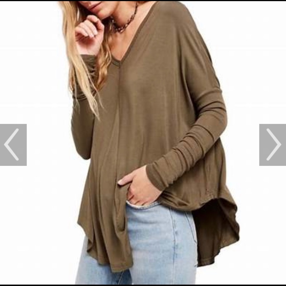 Free People Army Green Long Sleeve